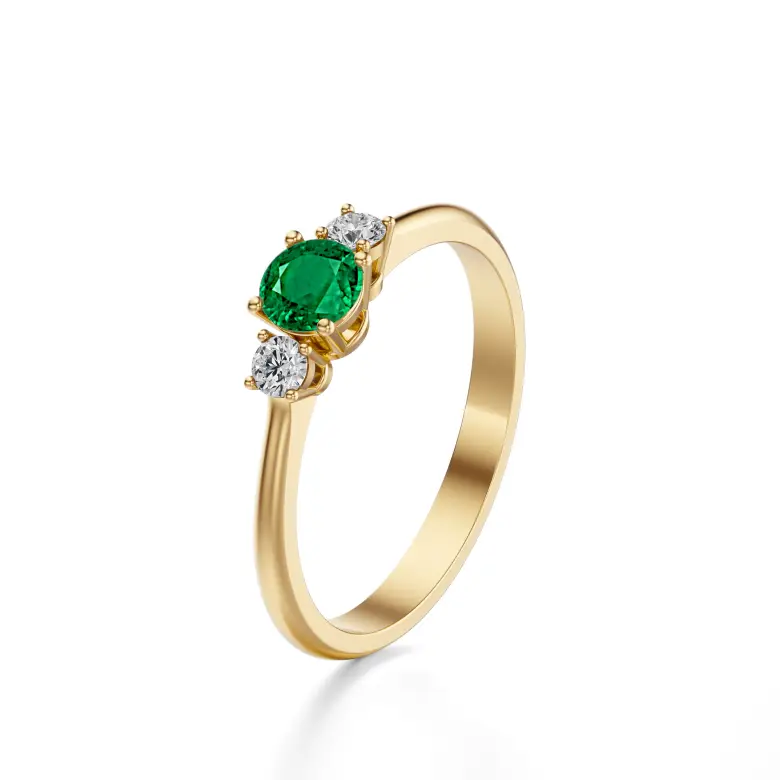 Pierścionek z szmaragdem i brylantami AJPZ_102